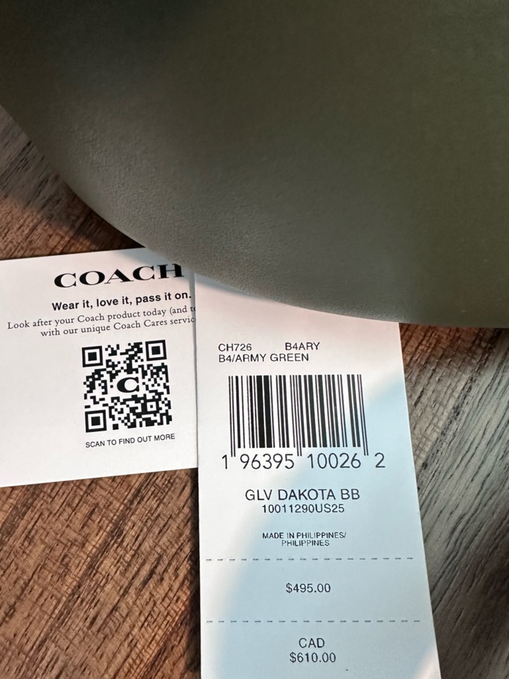 NWT - Coach Army Green Dakota Bucket Bag - Picture 8 of 13